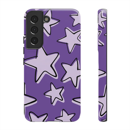 Violet Purple Doodle Star Phone Case