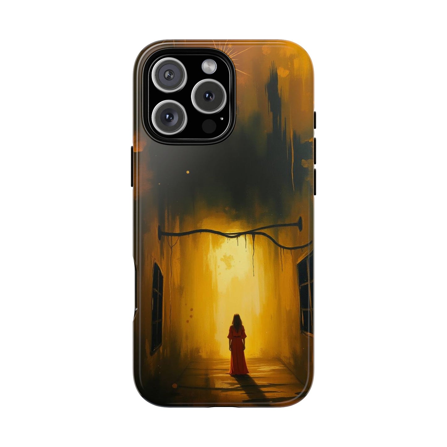 iPhone 16 Pro Max / Glossy Phone Case - Acrylic Gothic Woman in Red Phone Case