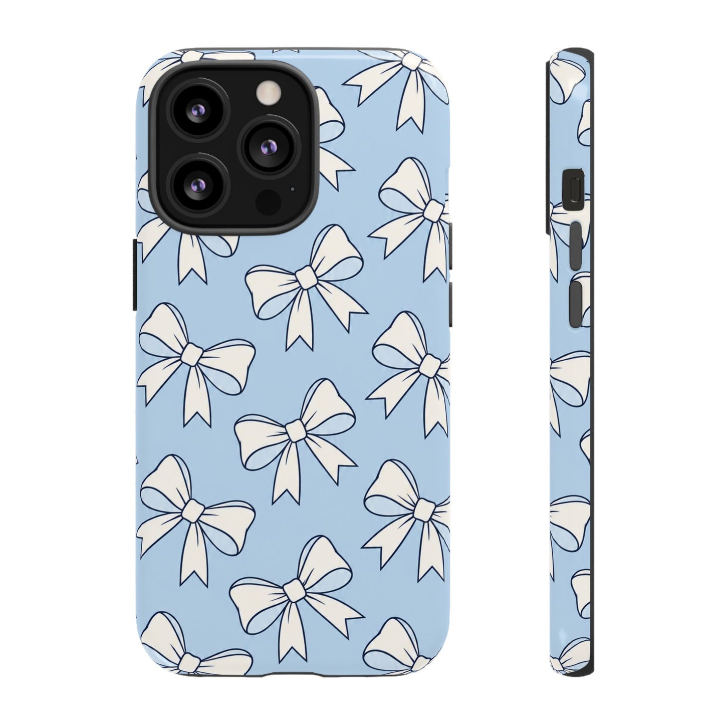 Chic Powder Blue Bow Pattern Phone Case