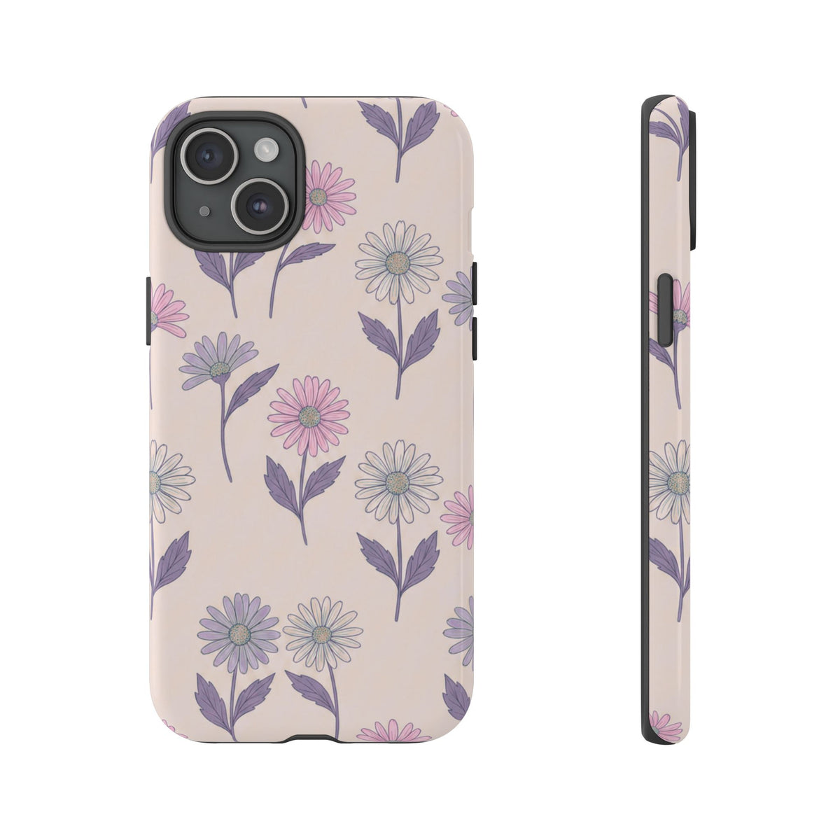 Pretty Pink & Purple Daisy Pattern Phone Case