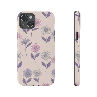 Pretty Pink & Purple Daisy Pattern Phone Case