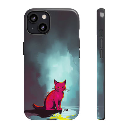 iPhone 13 / Glossy Phone Case - Pop Art Moody Cat Design Phone Case