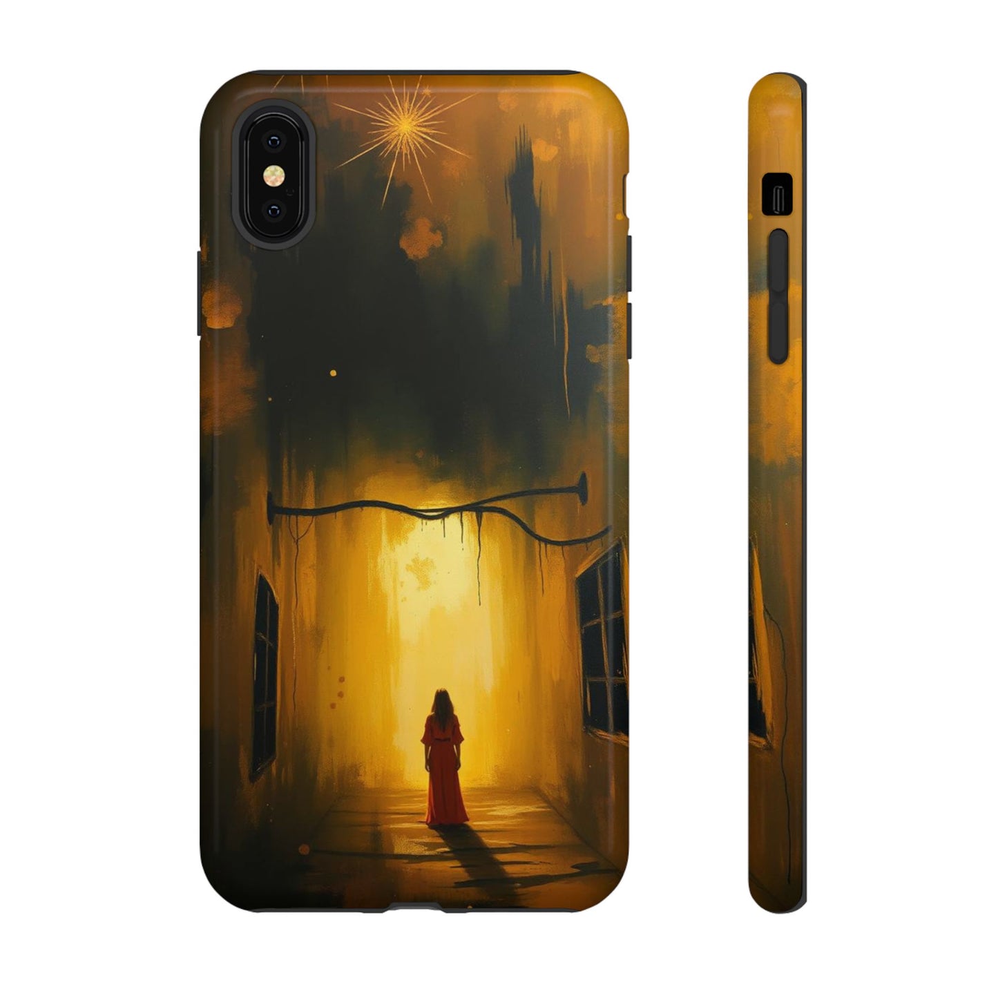 iPhone XS MAX / Glossy Phone Case - Acrylic Gothic Woman in Red Phone Case