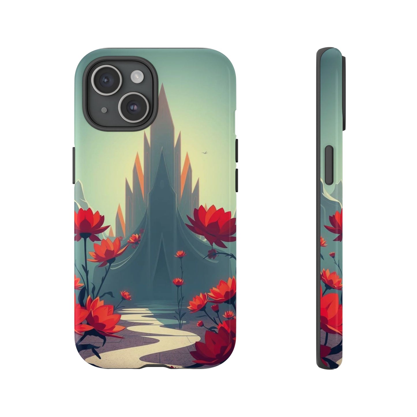 iPhone 15 / Glossy Phone Case - Gothic Alien Garden Design Phone Case