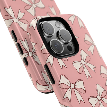 Chic Blush Pink Bow Pattern Phone Case