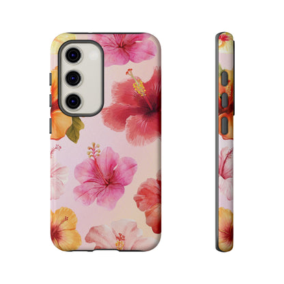 Samsung Galaxy S23 / Glossy Phone Case - ’Pink Hibiscus Pattern #2’ Phone Case