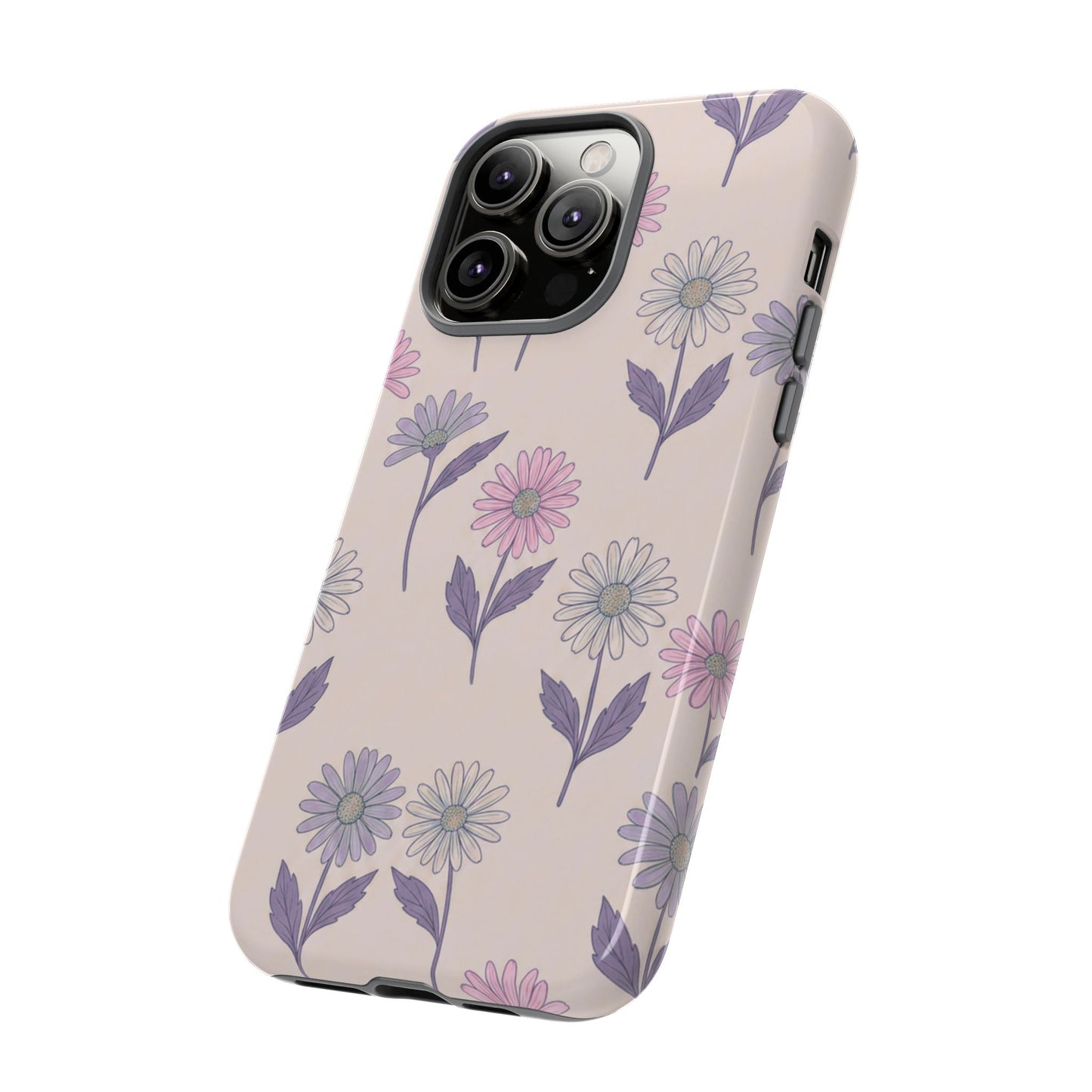 Pretty Pink & Purple Daisy Pattern Phone Case