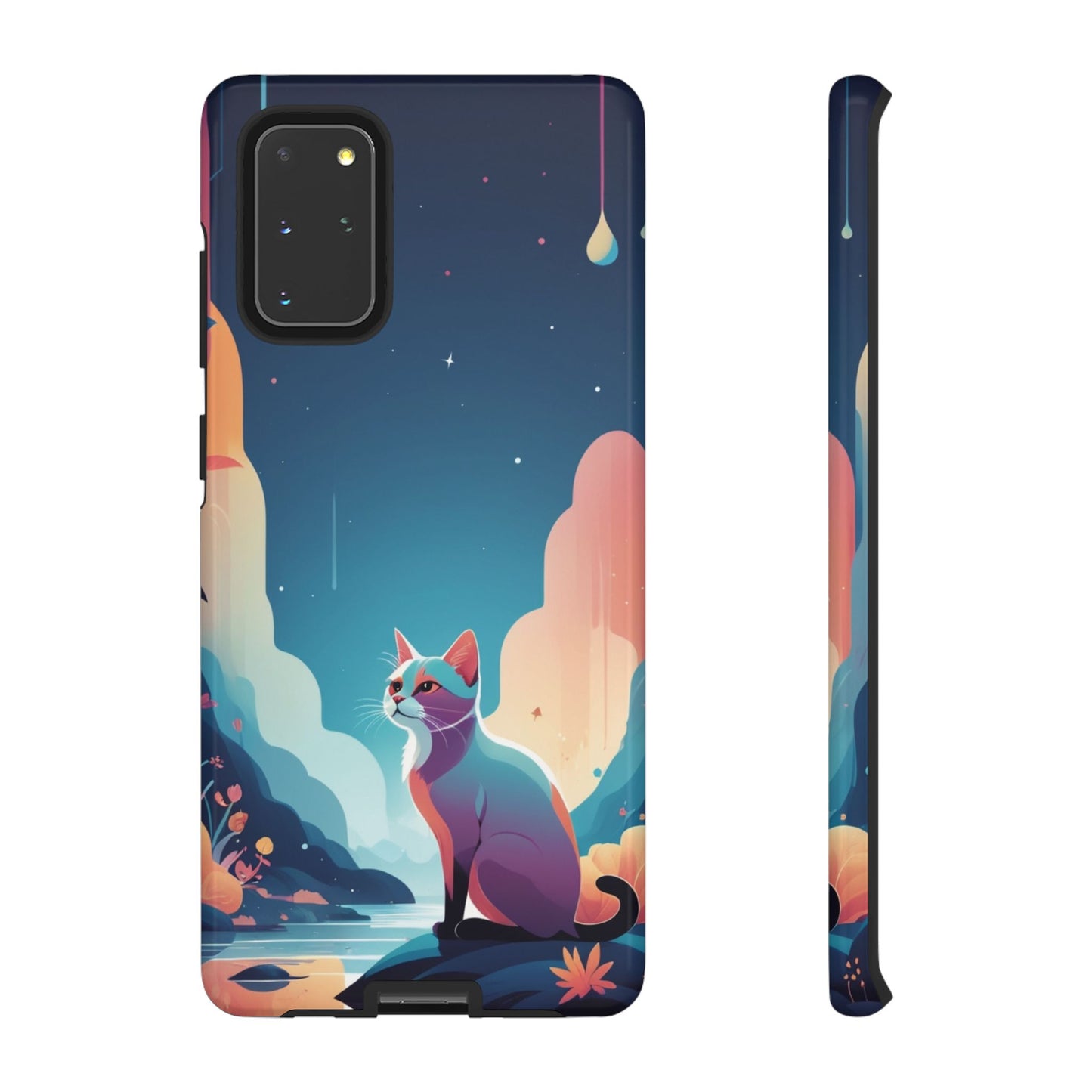 Samsung Galaxy S20+ / Glossy Phone Case - Stylised Cat Design Phone Case