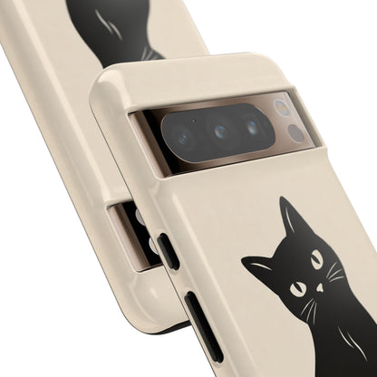 Minimalist Cream & Black Cat Phone Case