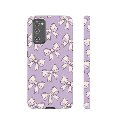 Chic Lilac Bow Pattern Phone Case