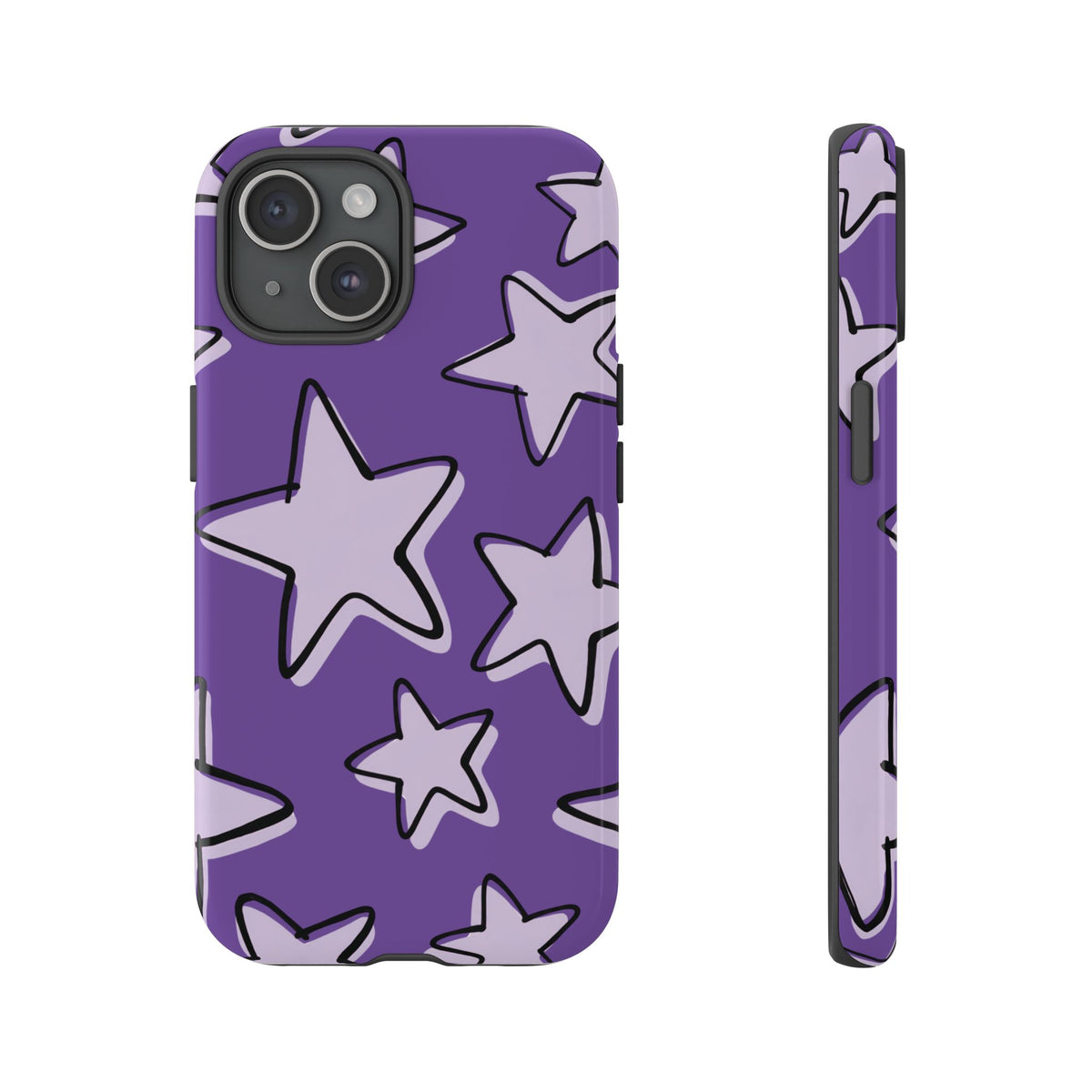 Violet Purple Doodle Star Phone Case