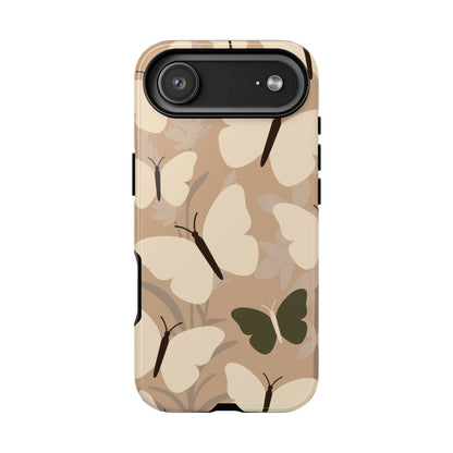 Minimalist Beige Butterfly Pattern Phone Case - Beige Phone Case - iPhone 17 Air / Glossy