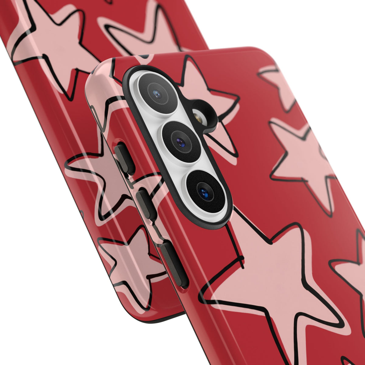 Cherry Red Doodle Star Phone Case