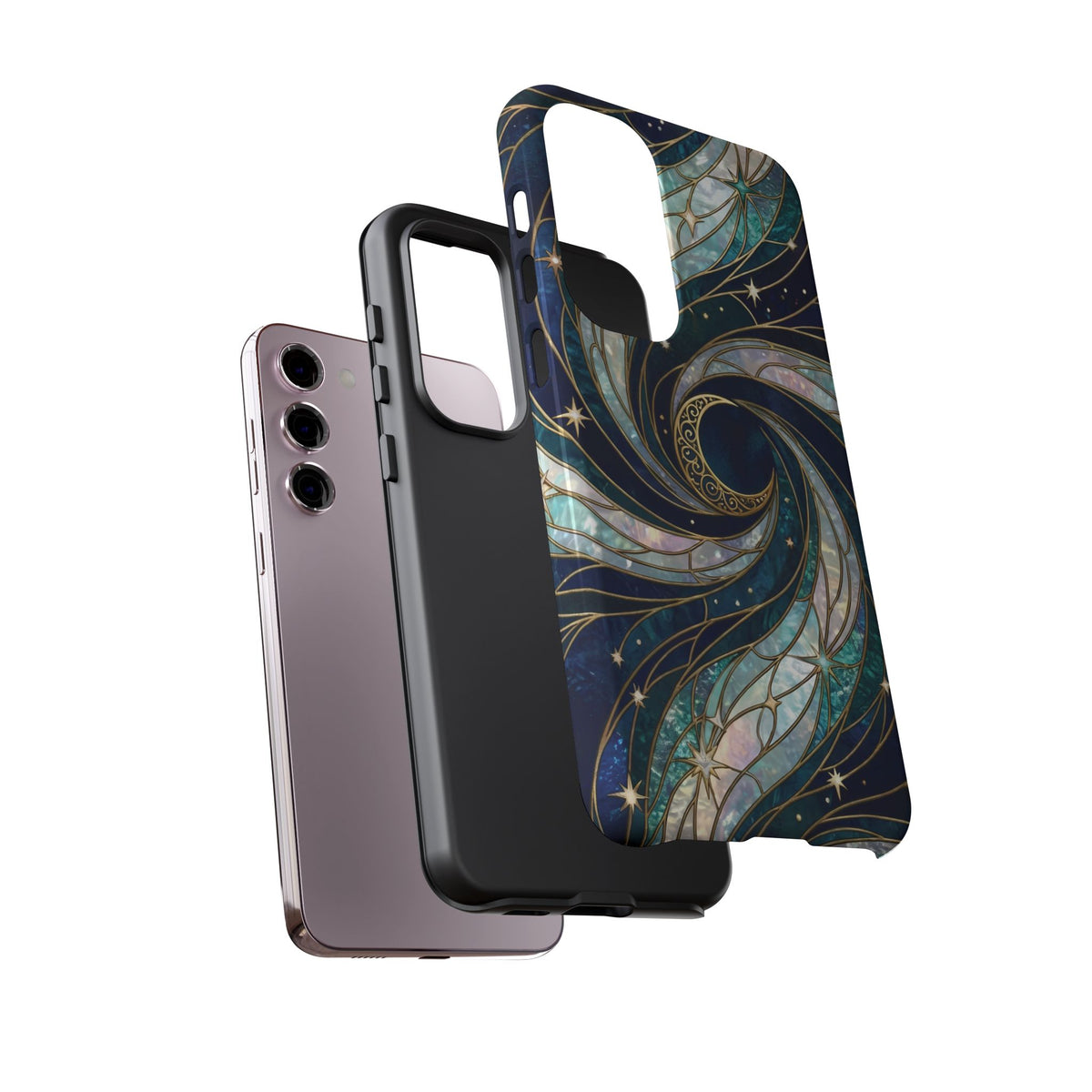 Elegant Navy & Teal Celestial Swirl Phone Case