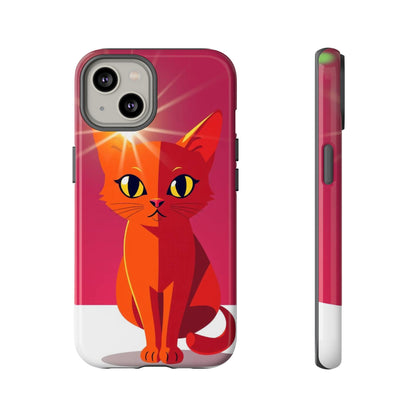 iPhone 14 / Glossy Phone Case - Flashing Cat Design Phone Case