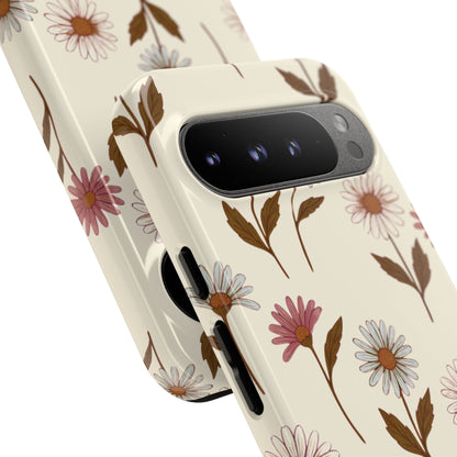 Pretty Cream & Rose Daisy Pattern Phone Case