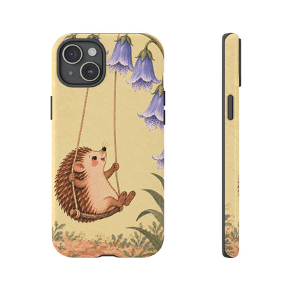 Whimsical Buttercream Hedgehog and Bluebell Phone Case - Yellow Phone Case - iPhone 15 Plus / Glossy