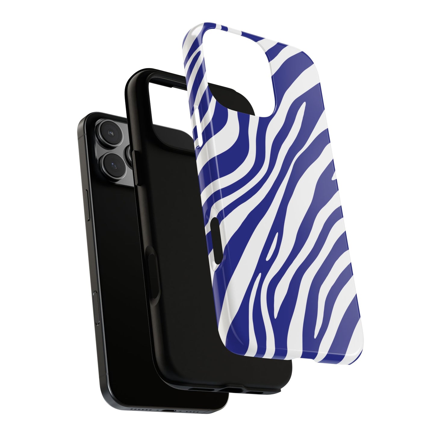 Modern Electric Blue Zebra Print Phone Case