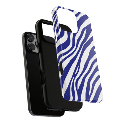 Modern Electric Blue Zebra Print Phone Case