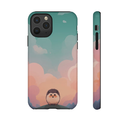 iPhone 11 Pro / Glossy Phone Case - Cute Hedgehog & Cloud Design Phone Case