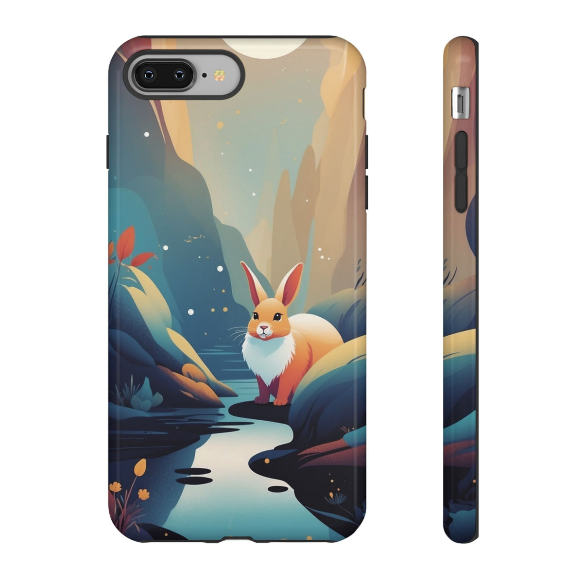 Stylised Rabbit Design Phone Case - Multicolor Phone Case - iPhone 8 Plus / Glossy