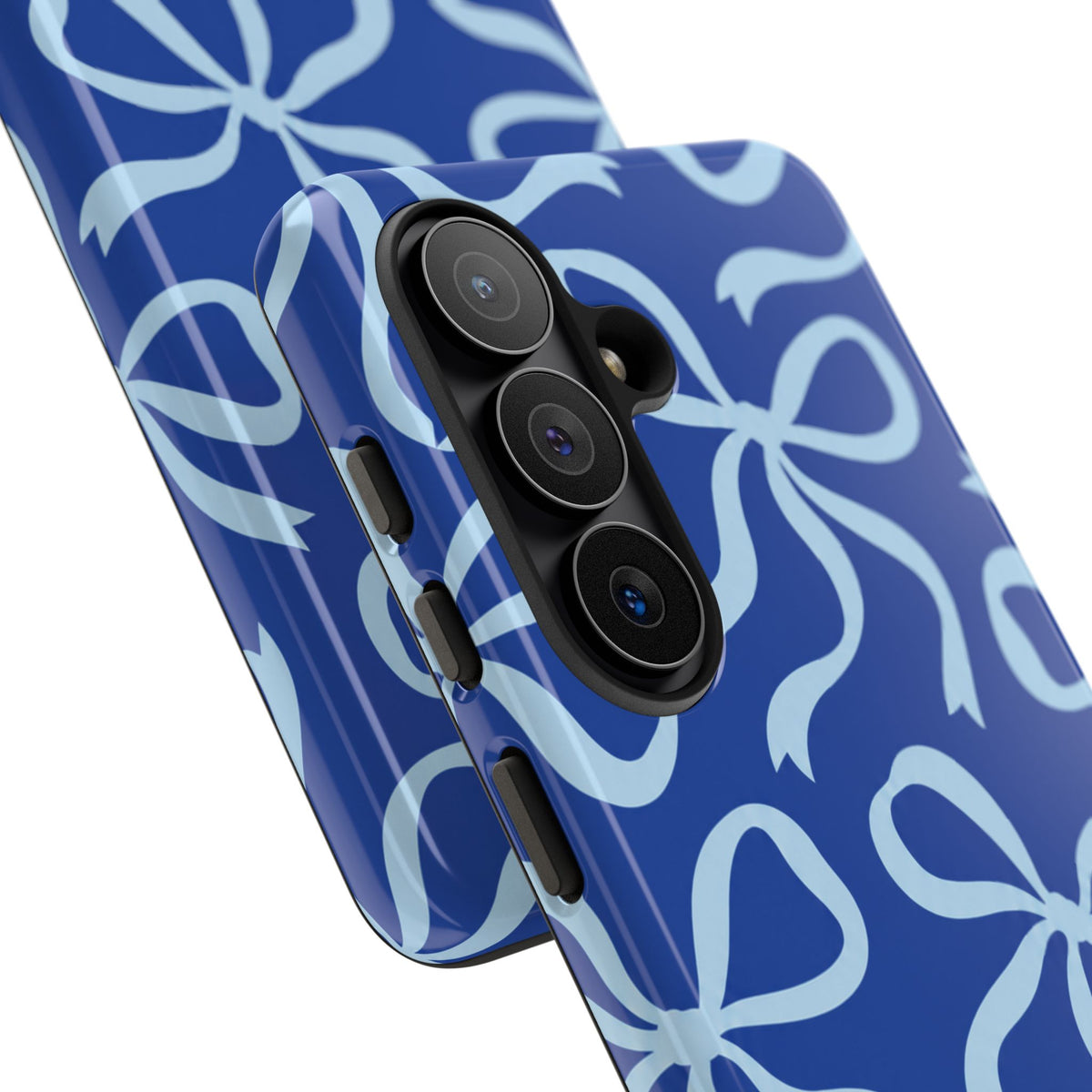 Bold Cobalt Blue and Powder Blue Bow Pattern Phone Case