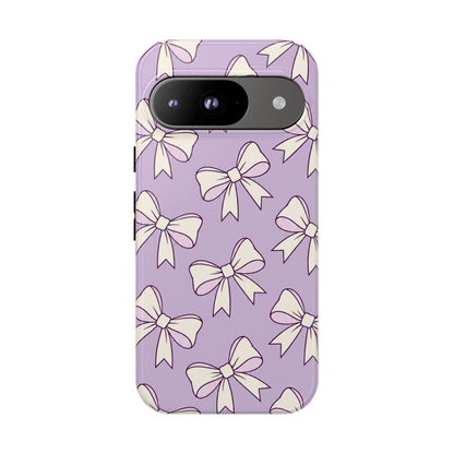 Chic Lilac Bow Pattern Phone Case