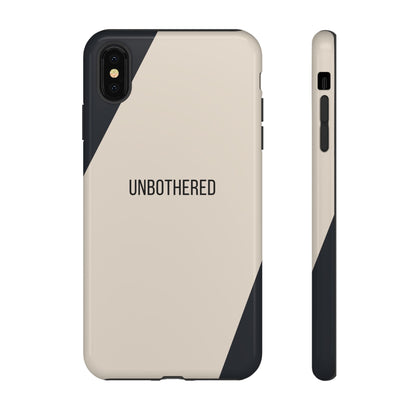 iPhone XS MAX / Glossy Phone Case - Sassy Statement Case ’Unbothered’ in Beige & Charcoal