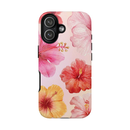 iPhone 17 / Glossy Phone Case - ’Pink Hibiscus Pattern #1’ Phone Case