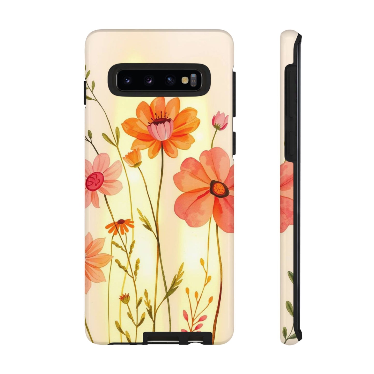 Samsung Galaxy S10 / Glossy Phone Case - Watercolour Bunch of Wildflowers Design Phone Case