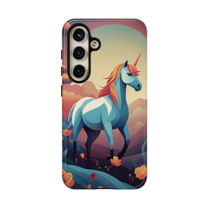 Samsung Galaxy S24 / Glossy Phone Case - Stylised Unicorn Design Phone Case