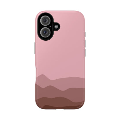Pink Abstract Waves Protective Phone Case - Pink Phone Case - iPhone 16 / Glossy