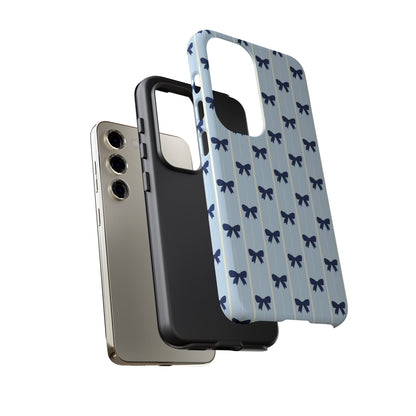 Retro Navy Blue Bow Pattern Phone Case