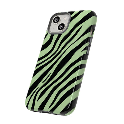 Modern Mint Zebra Print Phone Case