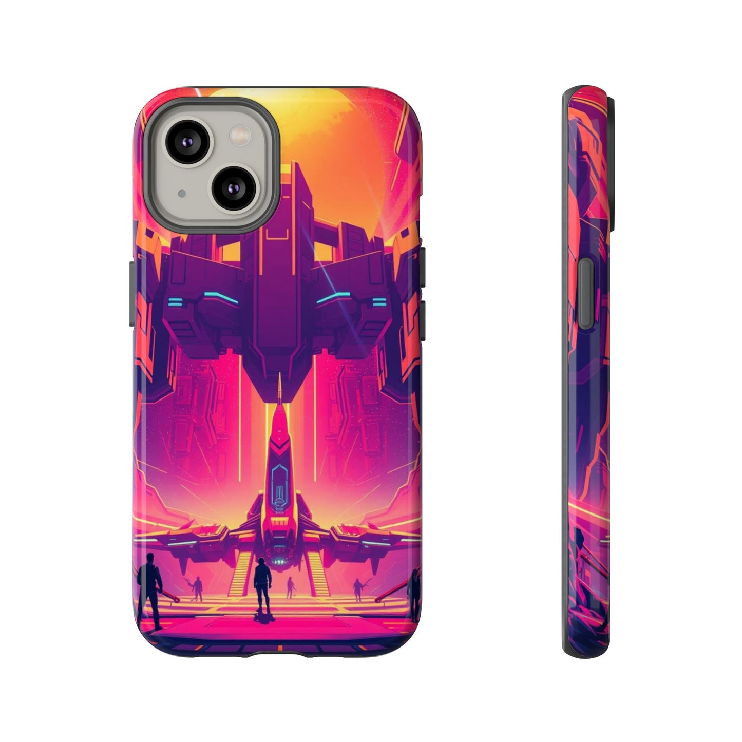 iPhone 14 / Glossy Phone Case - Alien Landing Pad Design Phone Case