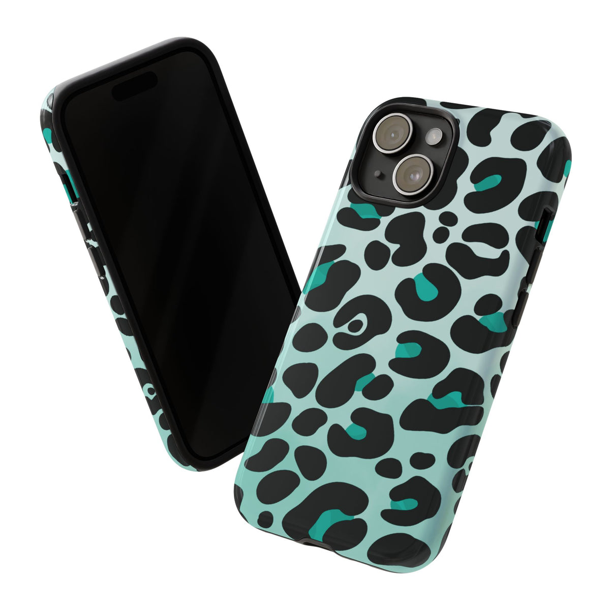 Cool Aqua Leopard Print Phone Case - Pink Phone Case