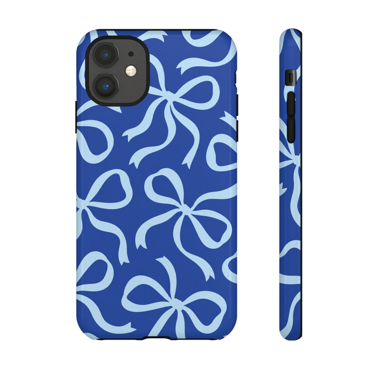 Bold Cobalt Blue and Powder Blue Bow Pattern Phone Case
