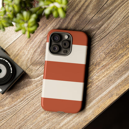 Terracotta Horizontal Stripe Pattern Phone Case - Orange Phone Case