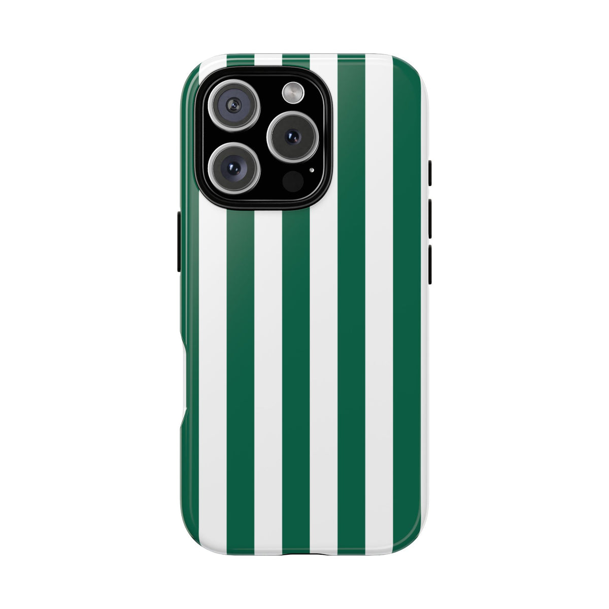 Simple Green & White Stripe Pattern Phone Case - Green Phone Case - iPhone 16 Pro / Glossy