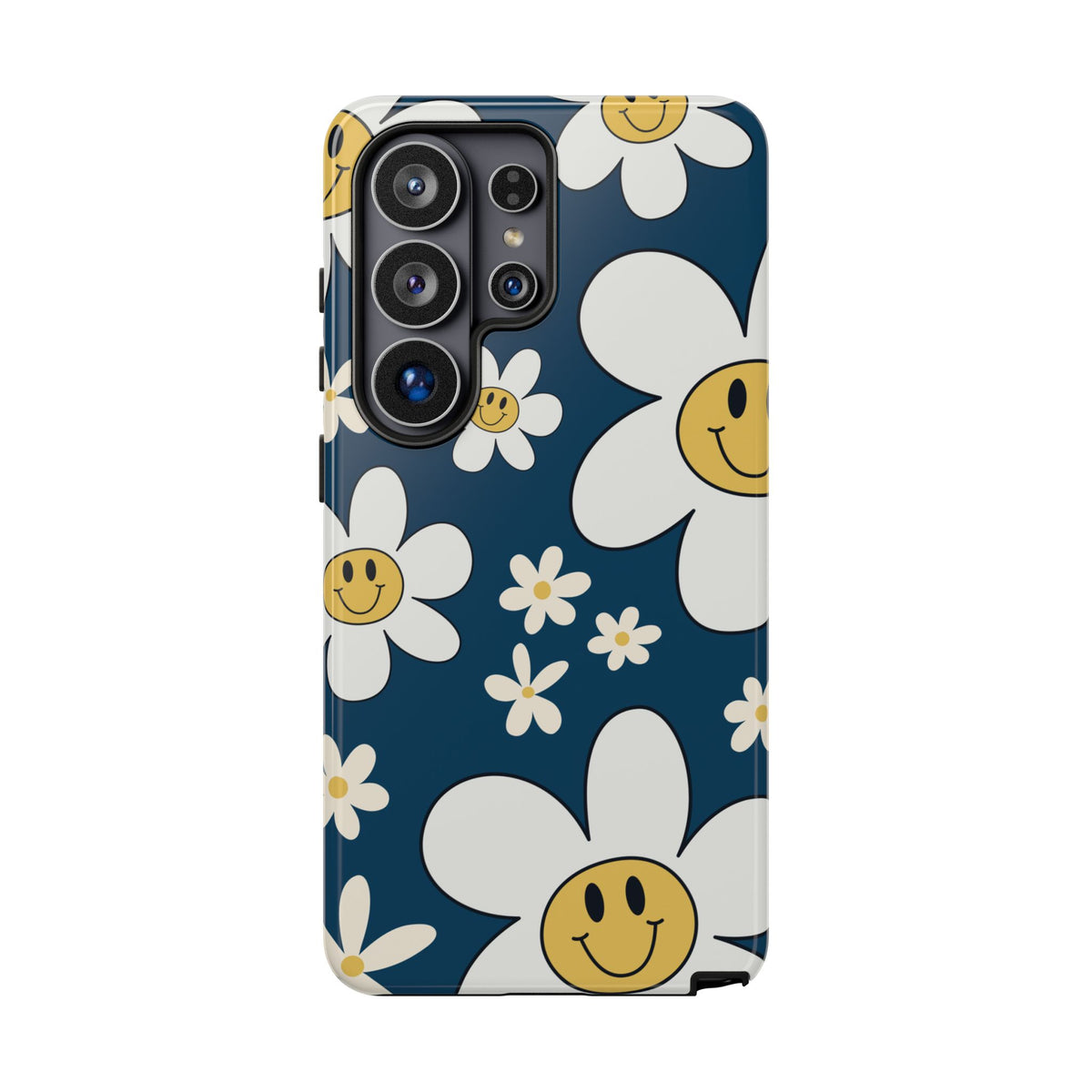 Fun Retro Daisy Pattern with Blue Background Phone Case - Blue Phone Case - Samsung Galaxy S26 Ultra / Glossy