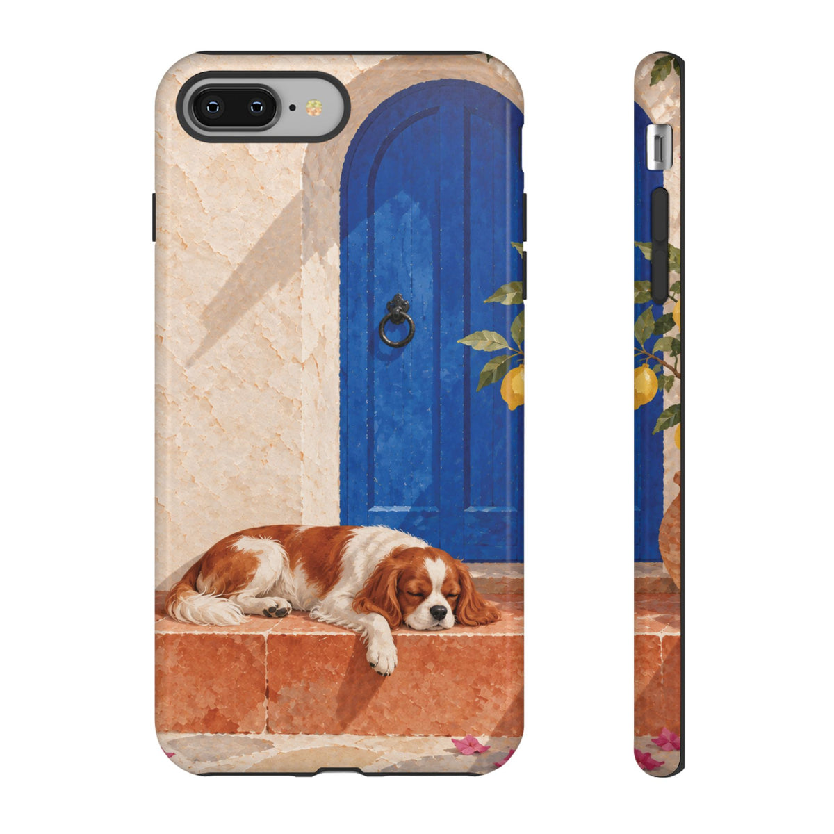 Cavalier King Charles Spaniel Blue Door Siesta Phone Case - Multicolor Phone Case - iPhone 8 Plus / Glossy