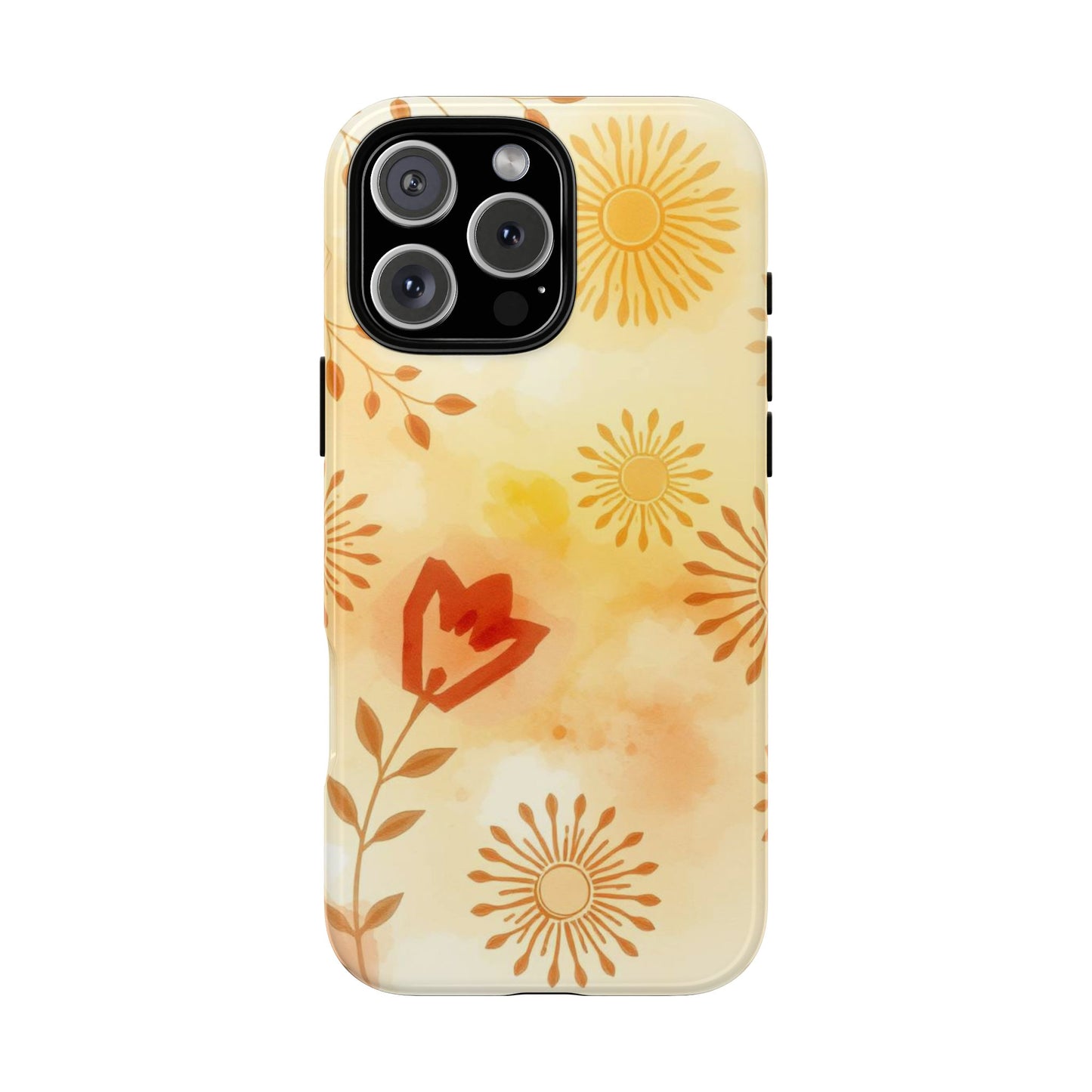iPhone 16 Pro Max / Glossy Phone Case - Boho Chic Watercolour Pattern Phone Case