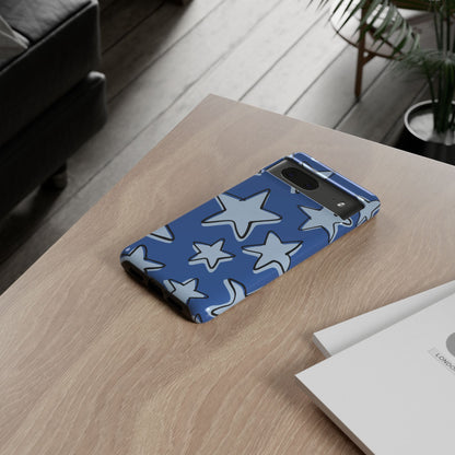 Cobalt Blue Doodle Star Phone Case