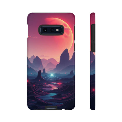 Samsung Galaxy S10E / Glossy Phone Case - Alien Moon Landscape Design Phone Case