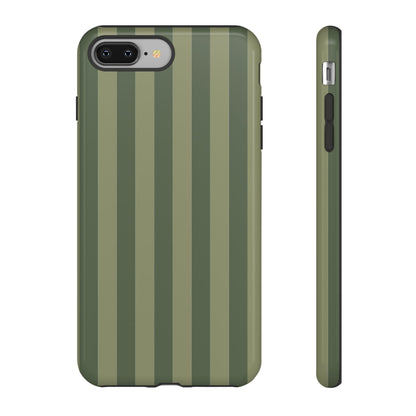 iPhone 8 Plus / Glossy Phone Case - ’Green Stripe Pattern’ Phone Case