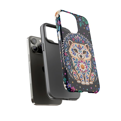 Vibrant Purple and Teal Calavera Hedgehog Phone Case - Multicolor Phone Case