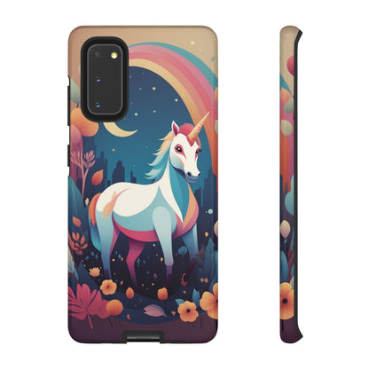 Samsung Galaxy S20 / Glossy Phone Case - Stylised Unicorn & Rainbow Design Phone Case
