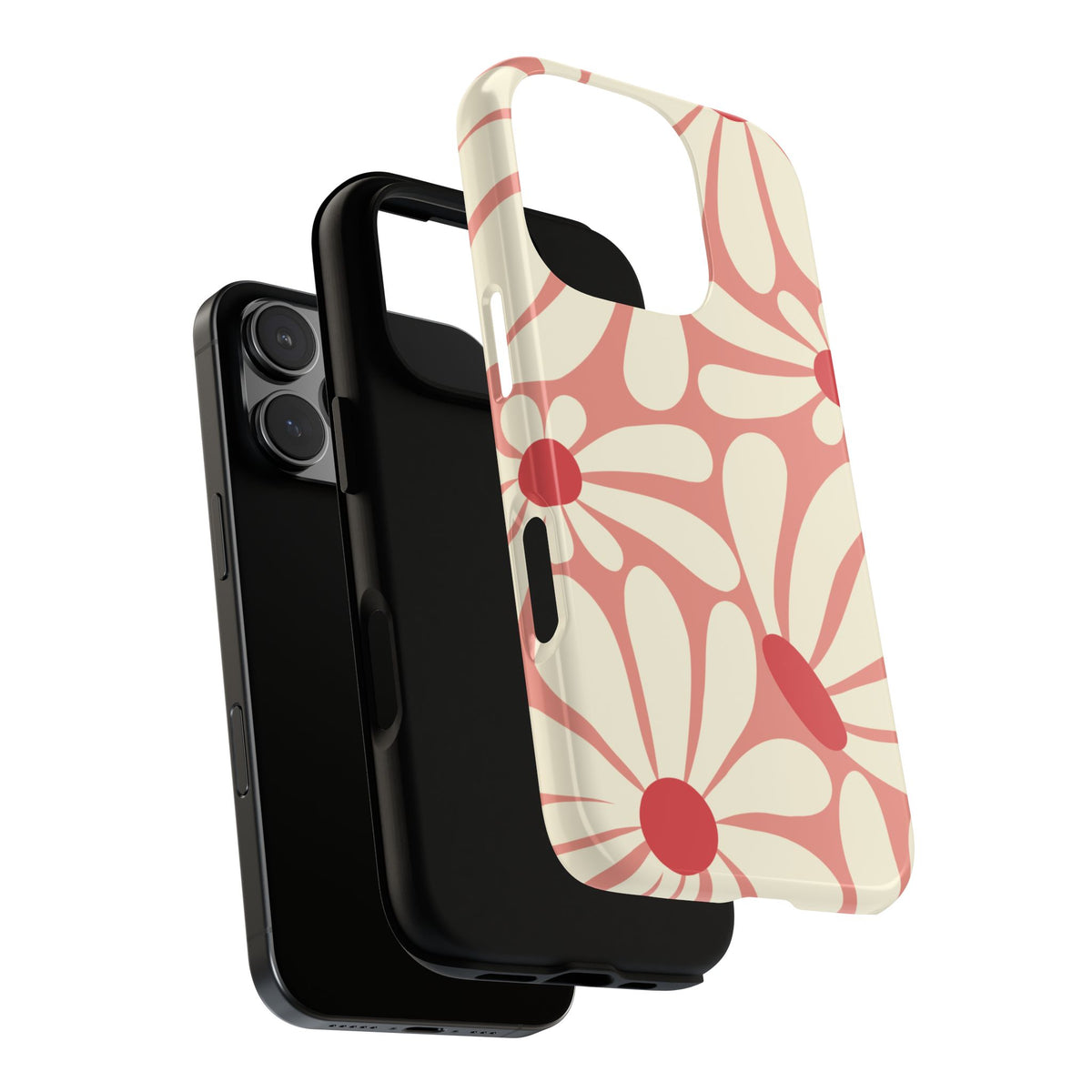 Cute Retro Pink Daisy Pattern Phone Case - Pink Phone Case