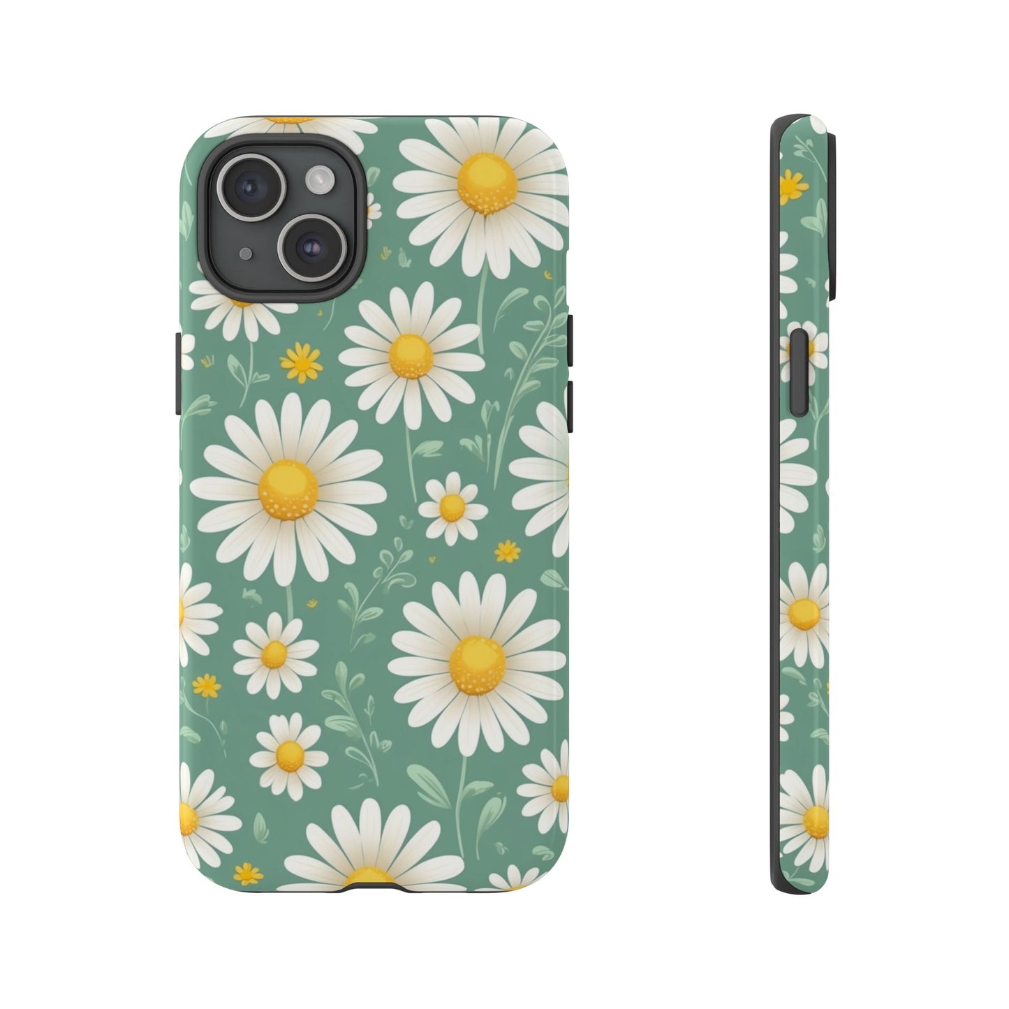 iPhone 15 Plus / Glossy Phone Case - Daisies Floral Pattern 1 Phone Case