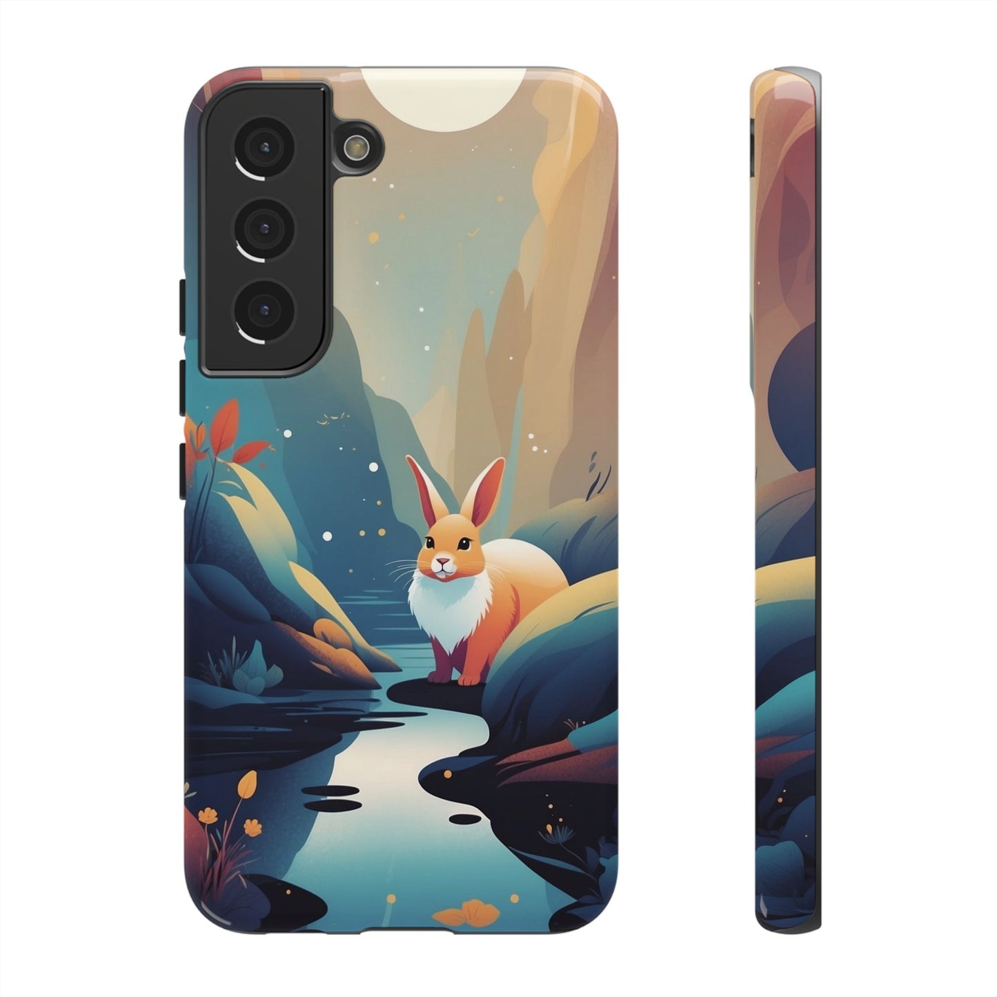 Samsung Galaxy S22 / Glossy Phone Case - Stylised Rabbit Design Phone Case